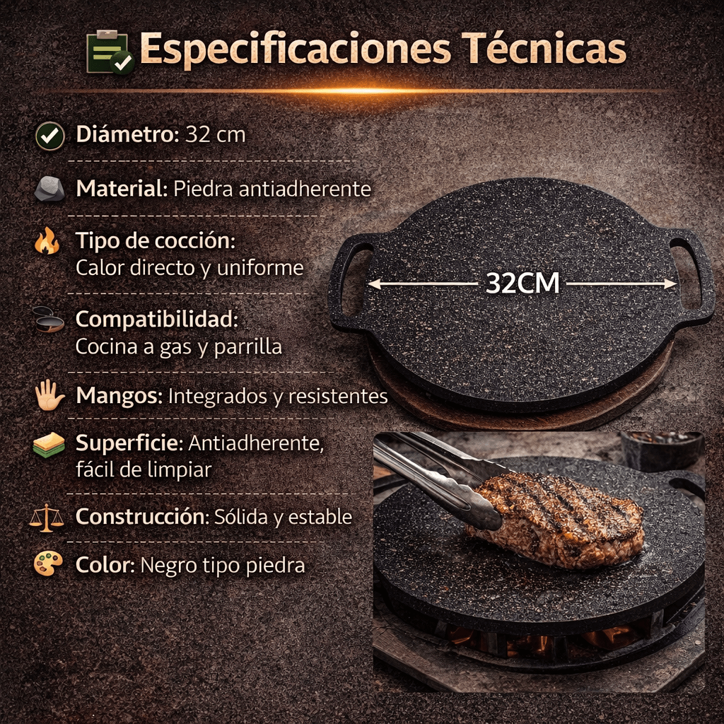 Plancha Coreana Antiadherente 32 cm. – Cocina carnes, verduras o panqueques sin que se peguen 😋